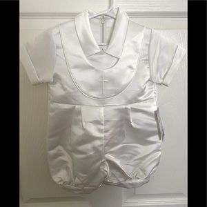 NWT- Little Angel- Baby Boy Christening Romper- XL